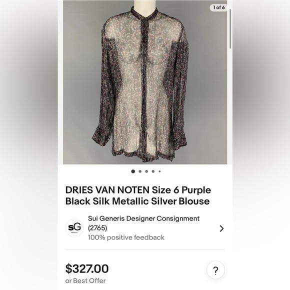 Sheer Dries Van Noten blouse size small / medium - Picture 9 of 11